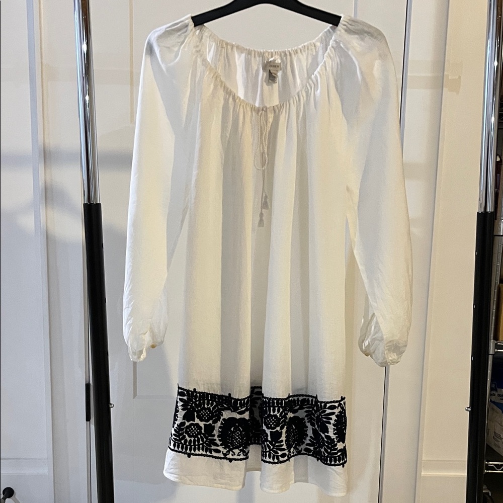JCrew White Linen Popover Size M